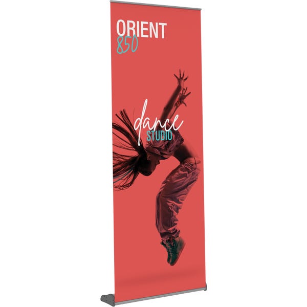 Orient retractable banner stand.