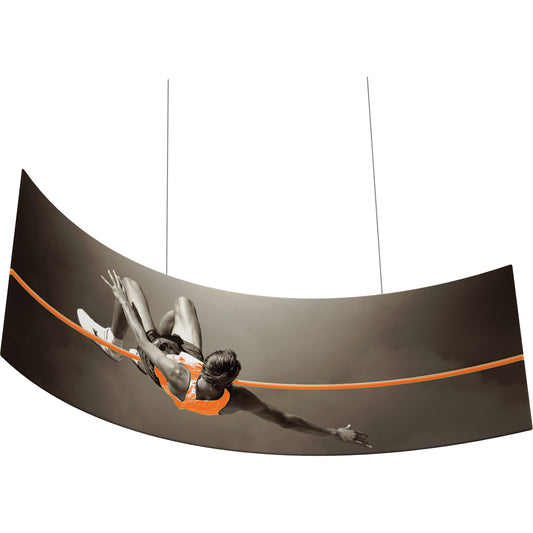 Formulate® Master Hanging Banner Sign · 10′ × 3′ Curved Panel