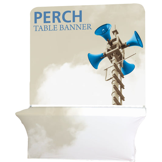 Large Perch™ 8' Table Banner shown with 8' Stretch Table Throw (sold separately).