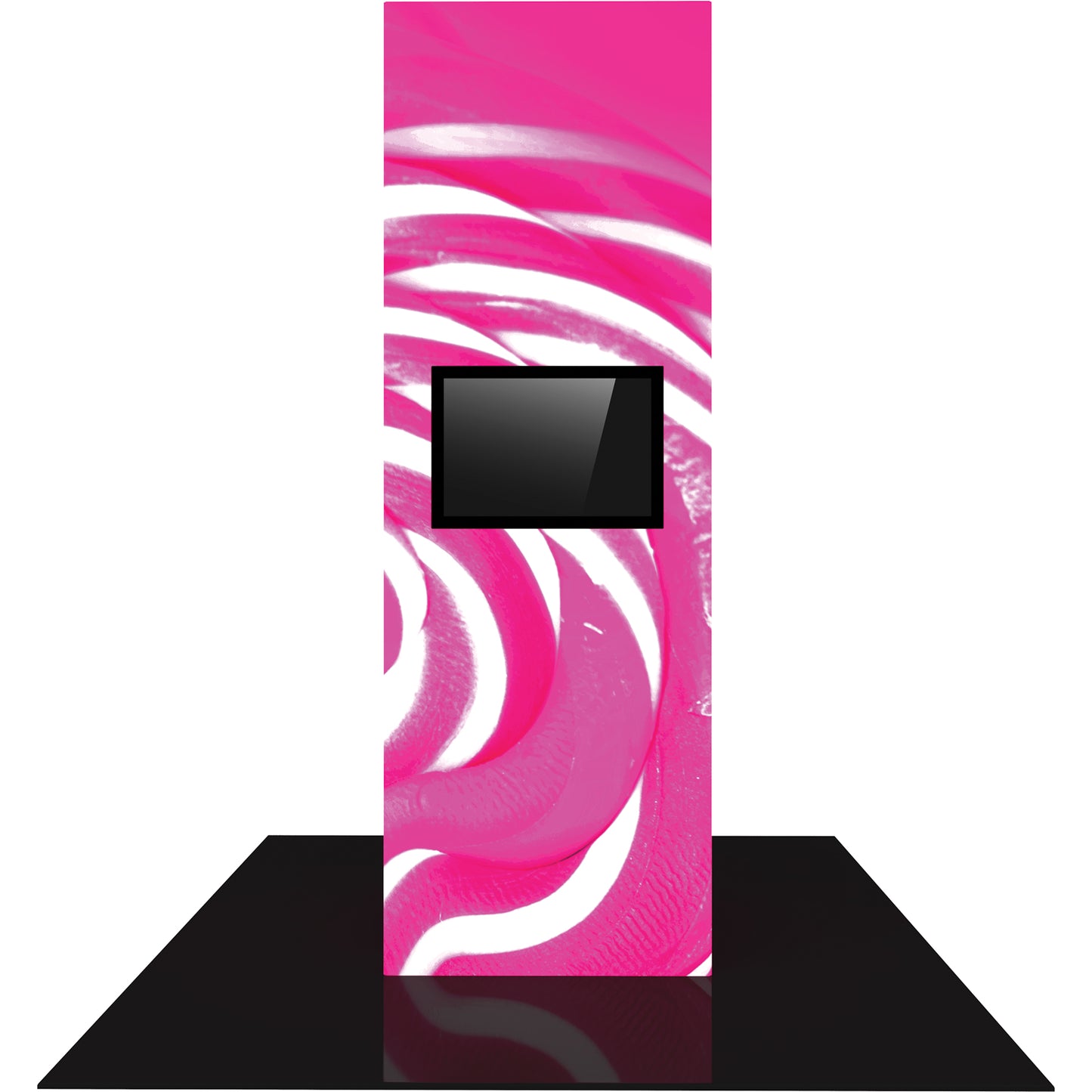 Front View of Vector Frame™ Modular Backlit Monitor Tower 06.