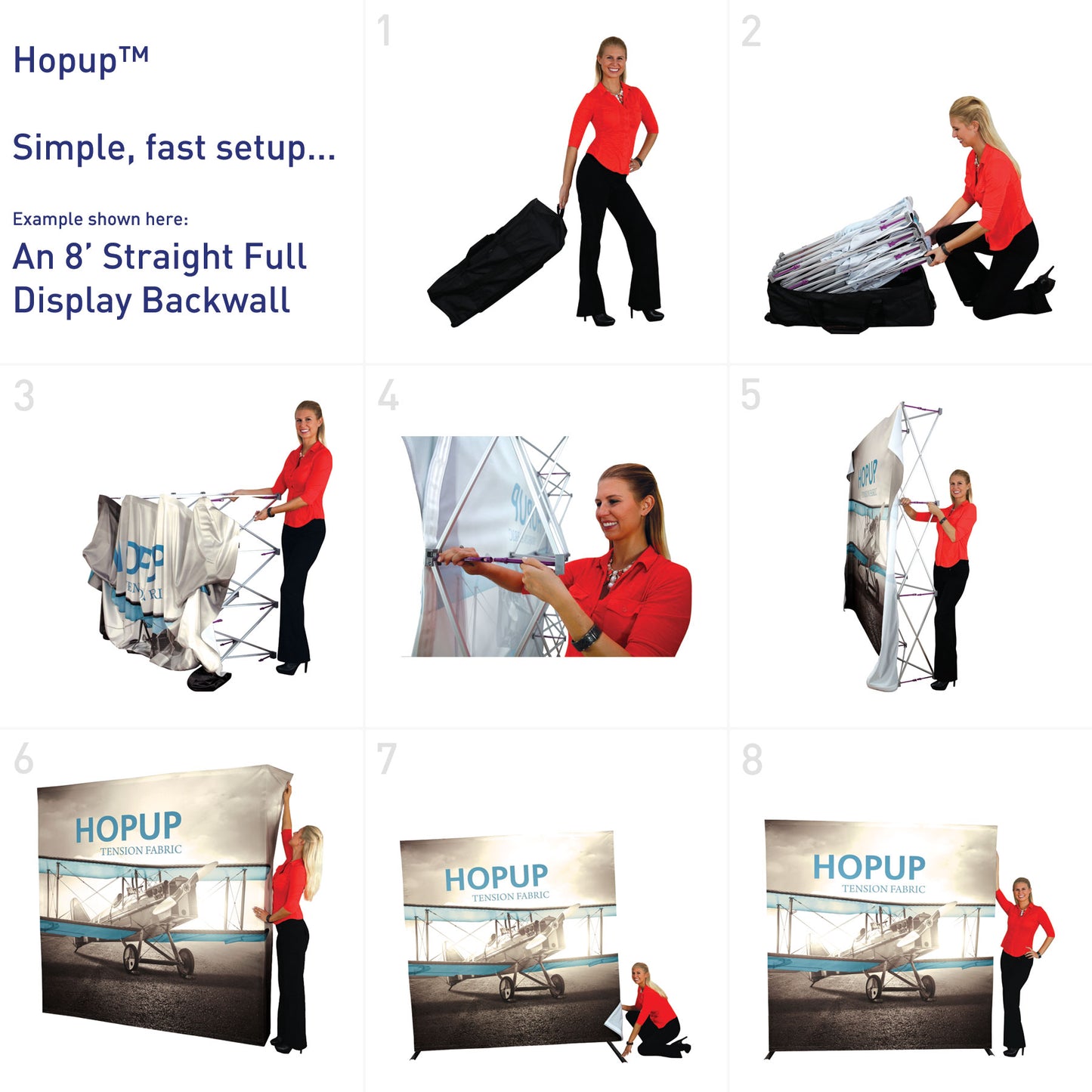 Hopup™ Pop-Up Display, Straight · 10′w × 7½′h