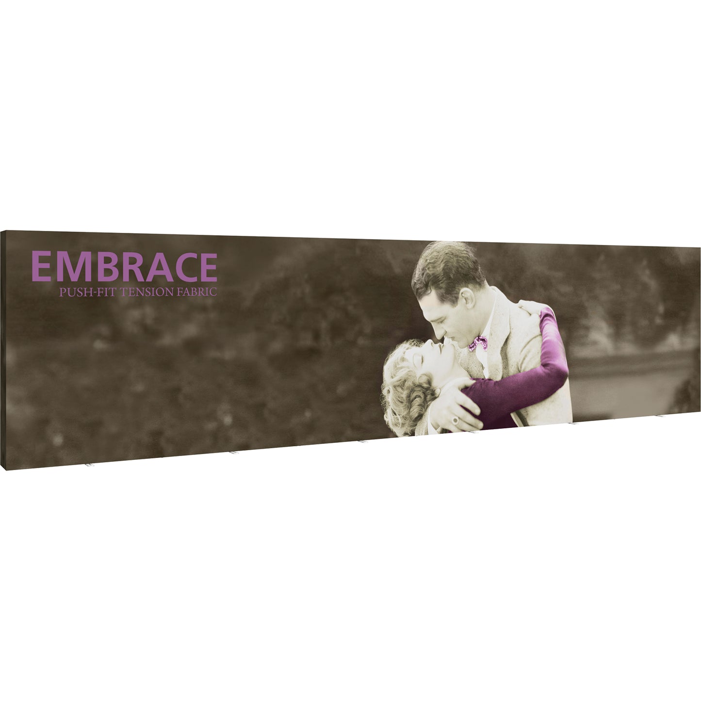 Embrace™ Tension Fabric Display · 30′ wide × 7½′ tall