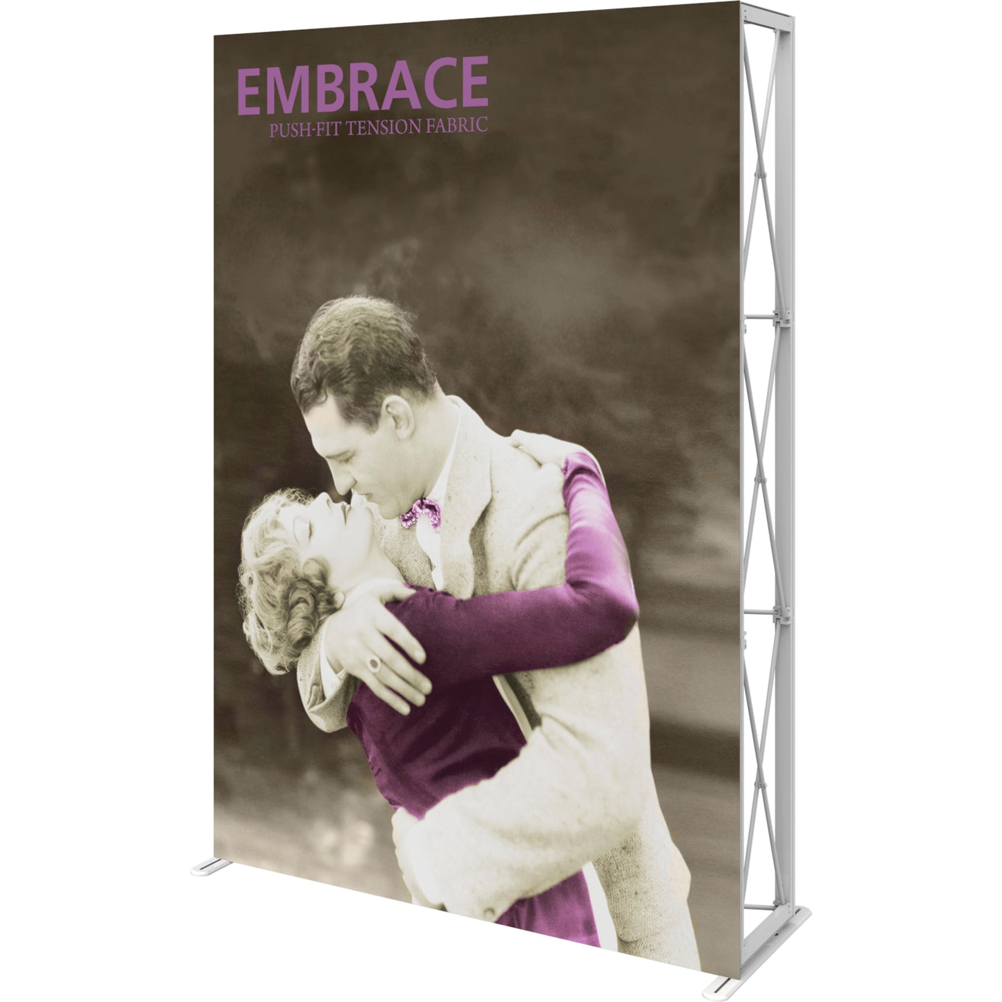 Embrace™ Tension Fabric Display · 5′ wide × 7½′ tall