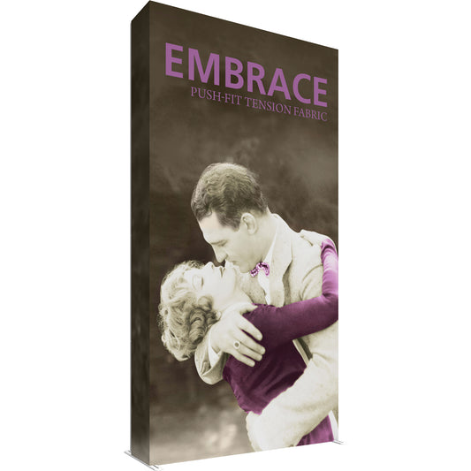 Embrace™ Tension Fabric Display · 5′ wide × 10′ tall