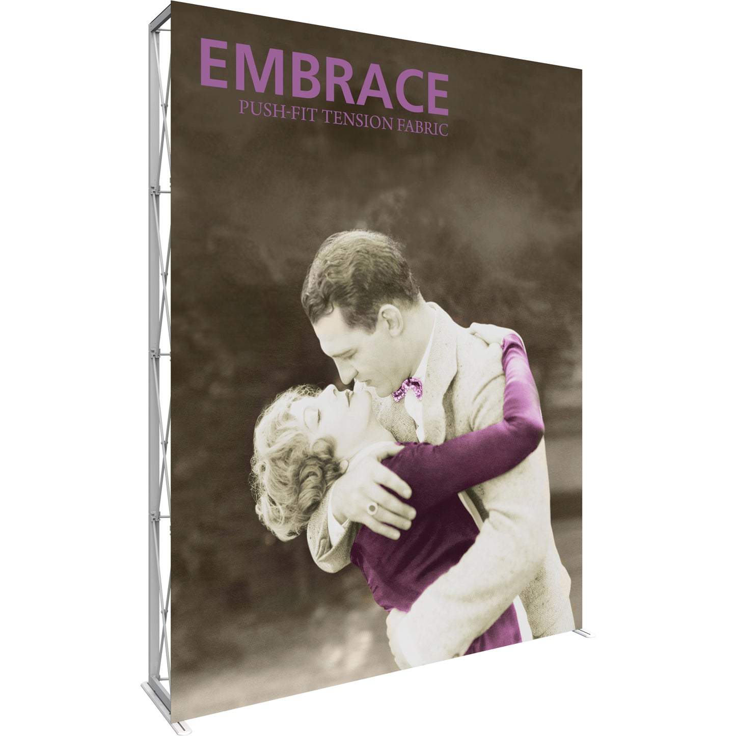 Embrace™ Tension Fabric Display · 7½′ wide × 10′ tall