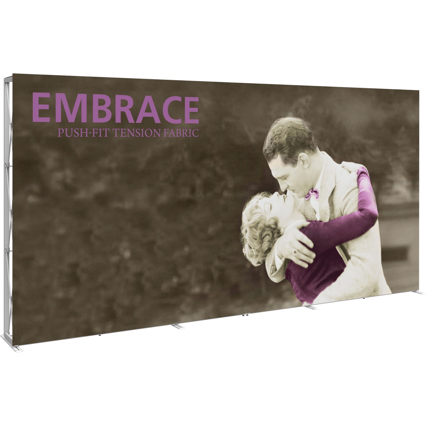 Embrace™ Tension Fabric Display · 15′ wide × 7½′ tall