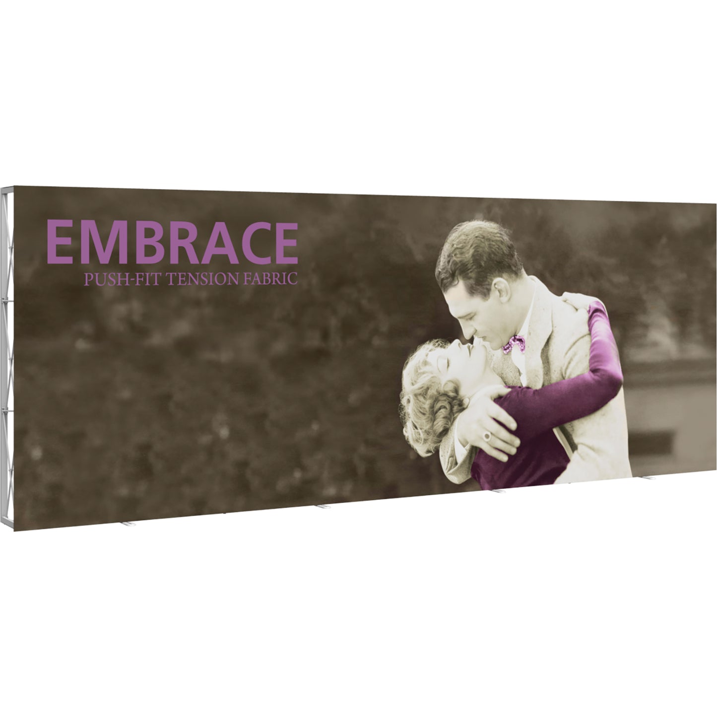 Embrace™ Tension Fabric Display · 20′ wide × 7½′ tall