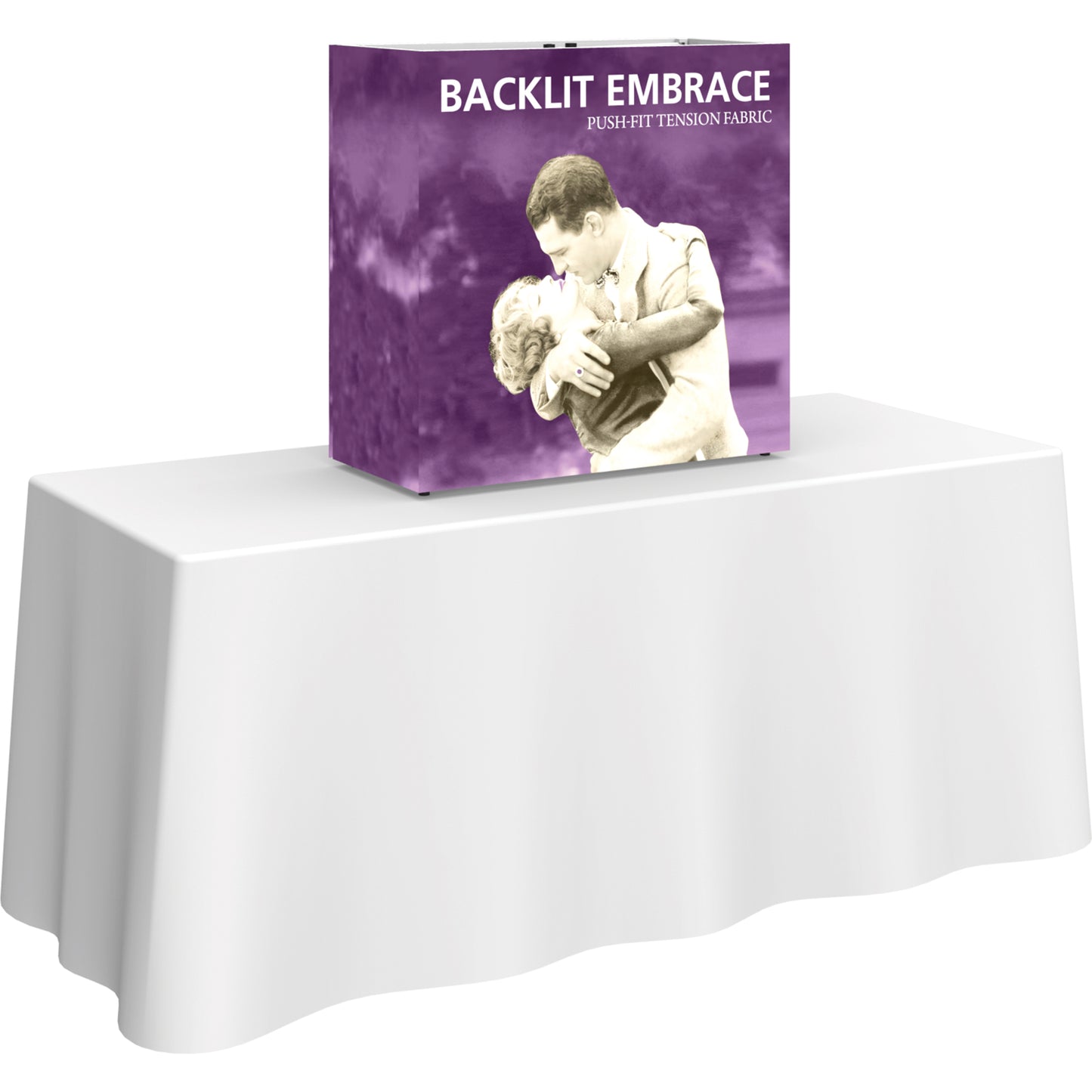 Embrace™ Tabletop Display · 2½′ wide × 2½′ tall (BACKLIT)