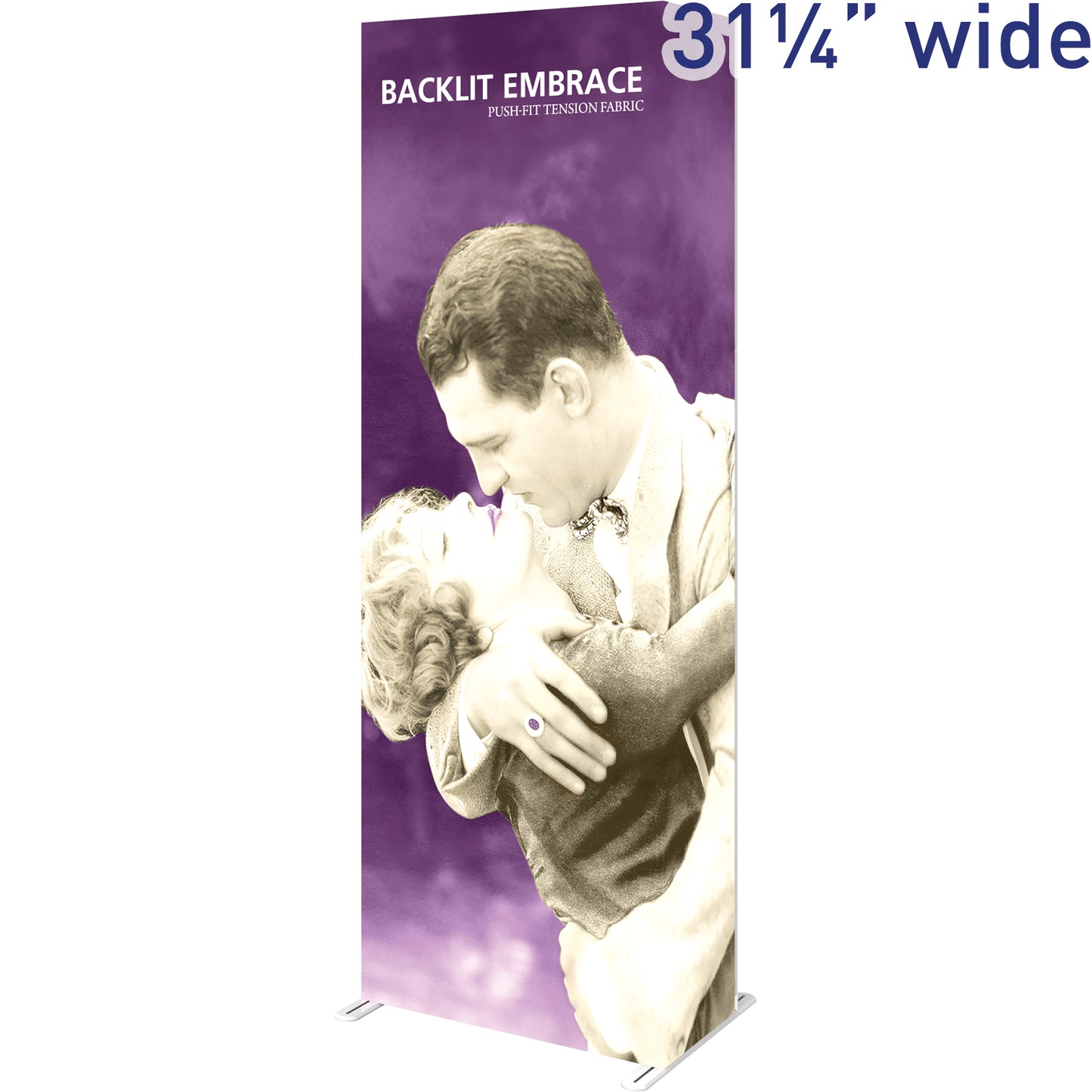 Embrace™ Tension Fabric Display · 2½′ wide × 7½′ tall (BACKLIT)