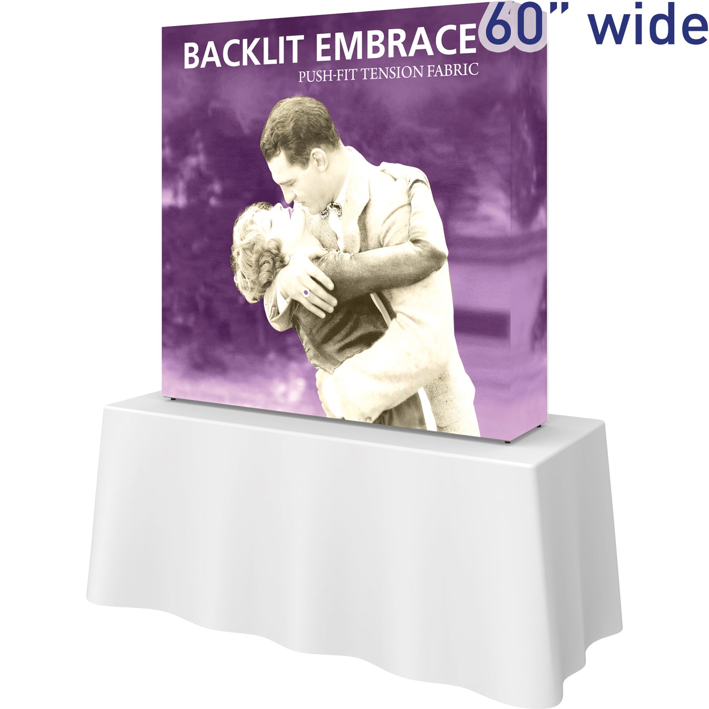 Embrace™ Tabletop Display · 5′ wide × 5′ tall (BACKLIT)