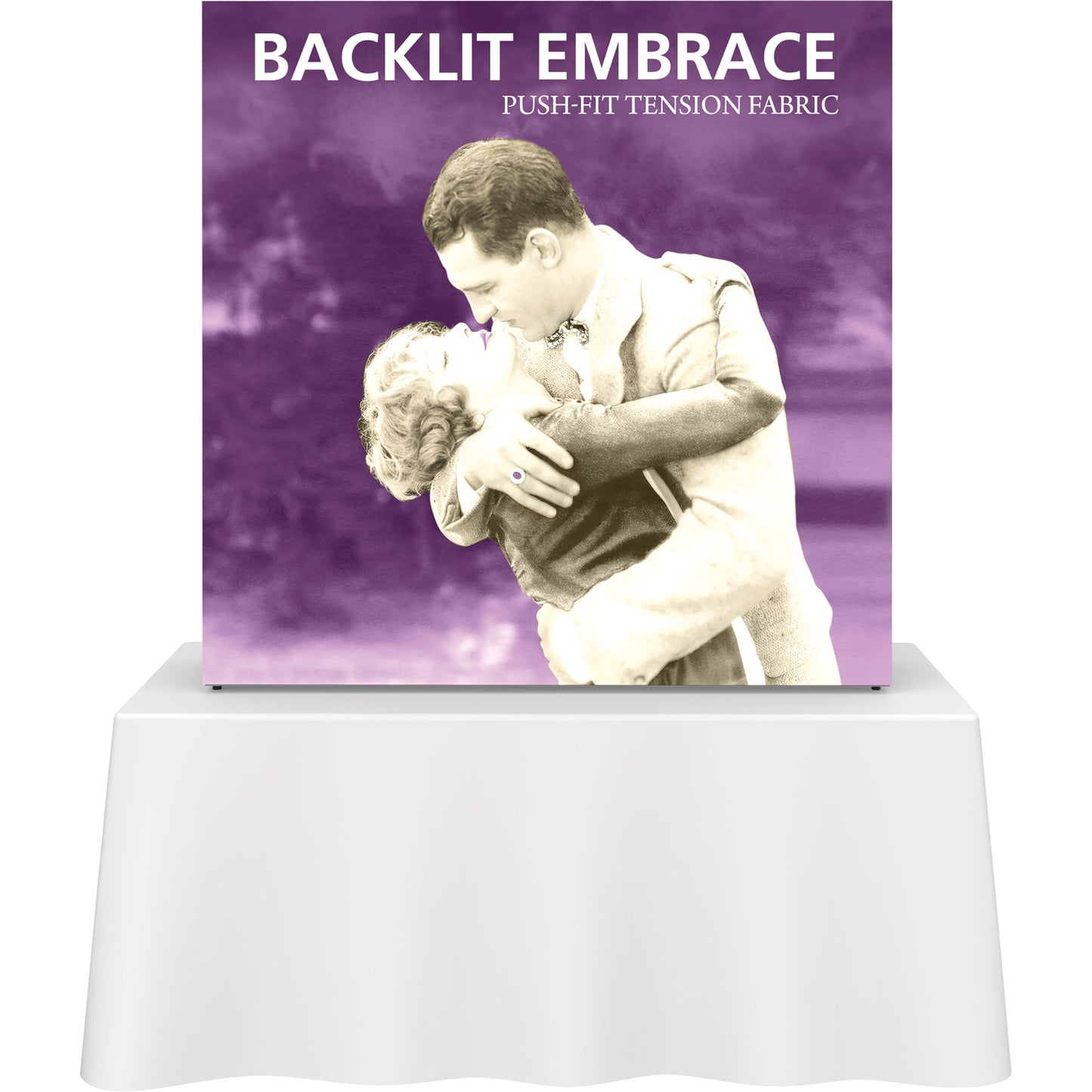 Embrace™ Tabletop Display · 5′ wide × 5′ tall (BACKLIT)