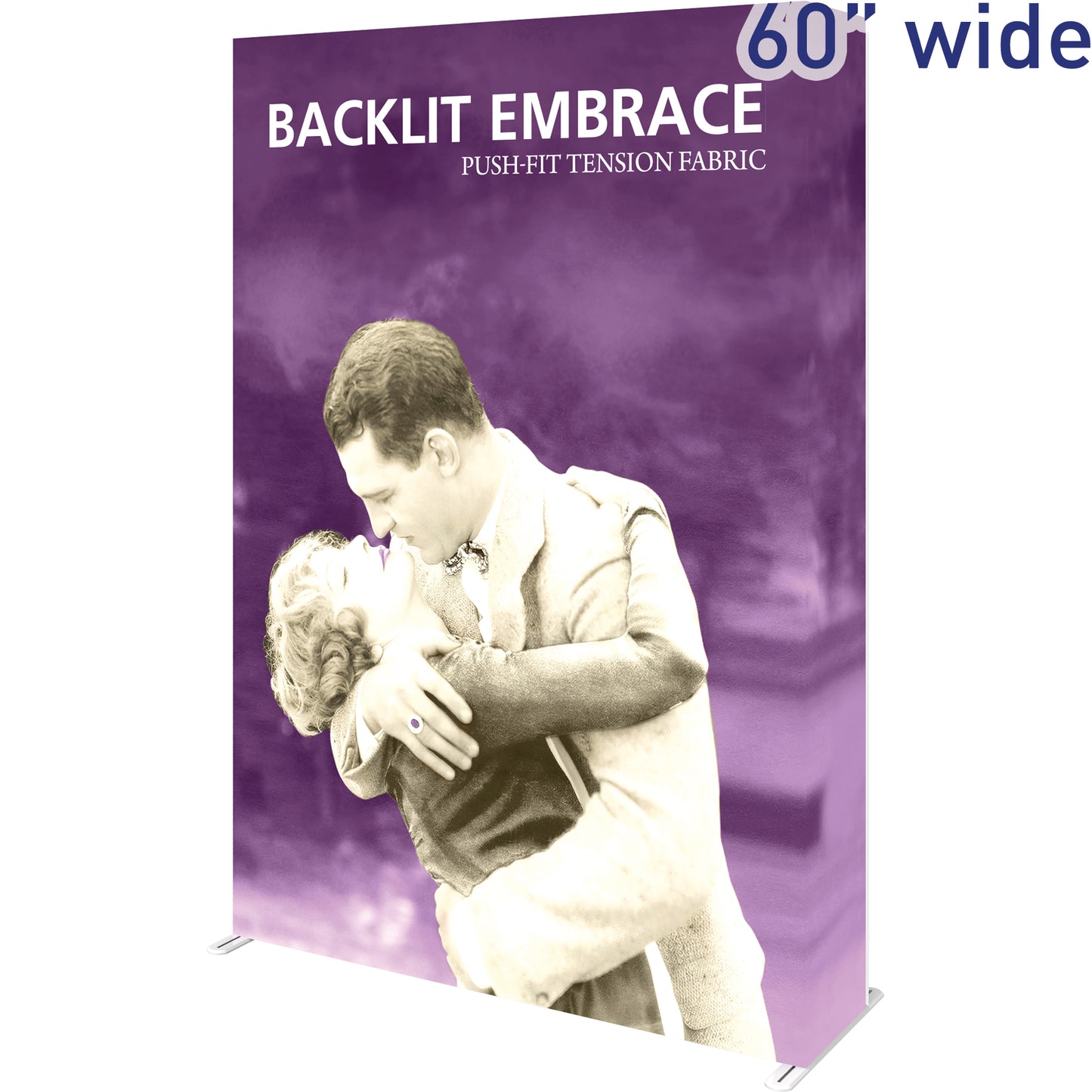 Embrace™ Tension Fabric Display · 5′ wide × 7½′ tall (BACKLIT)