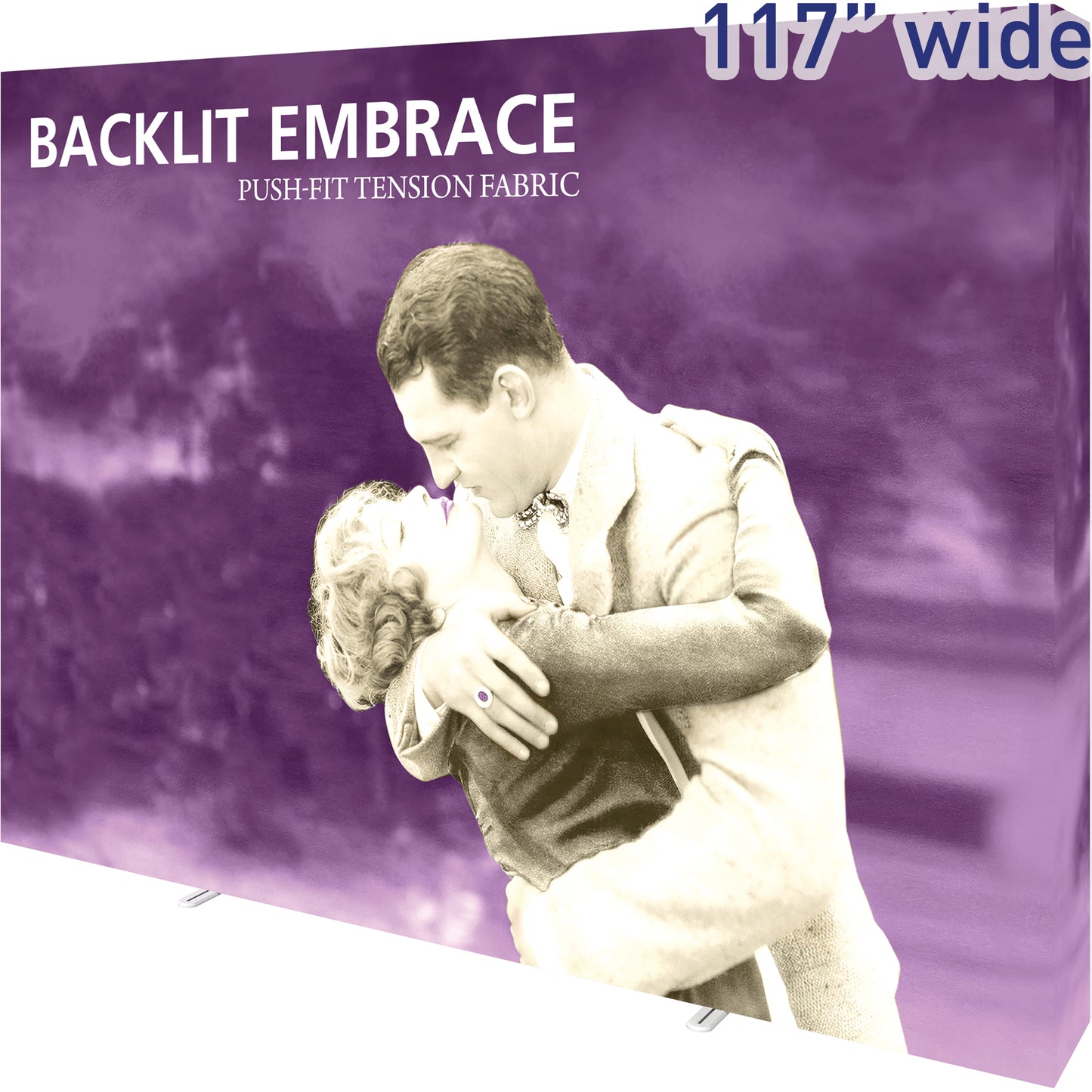 Embrace™ Tension Fabric Display · 10′ wide × 7½′ tall (BACKLIT)