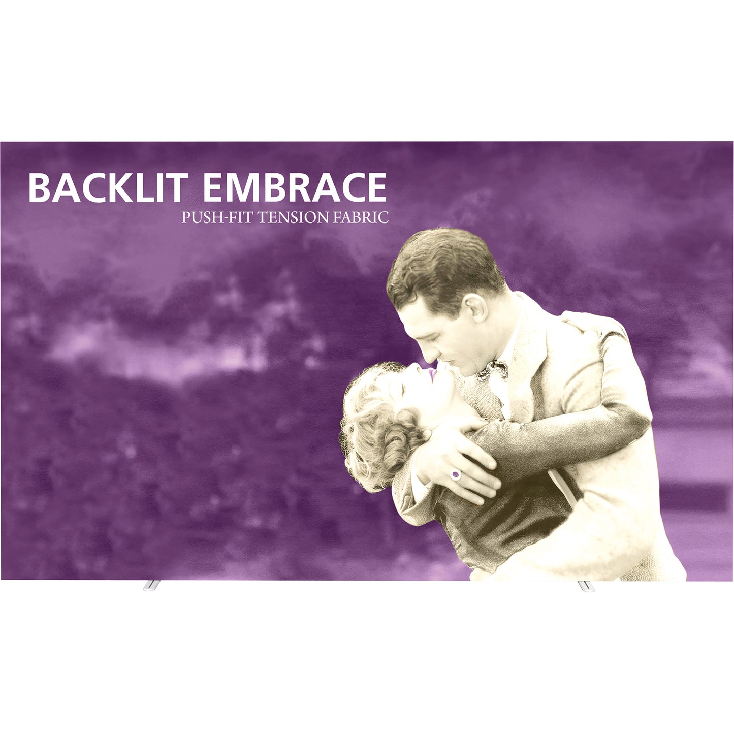 Embrace™ Tension Fabric Display · 12¼′ wide × 7½′ tall (BACKLIT)