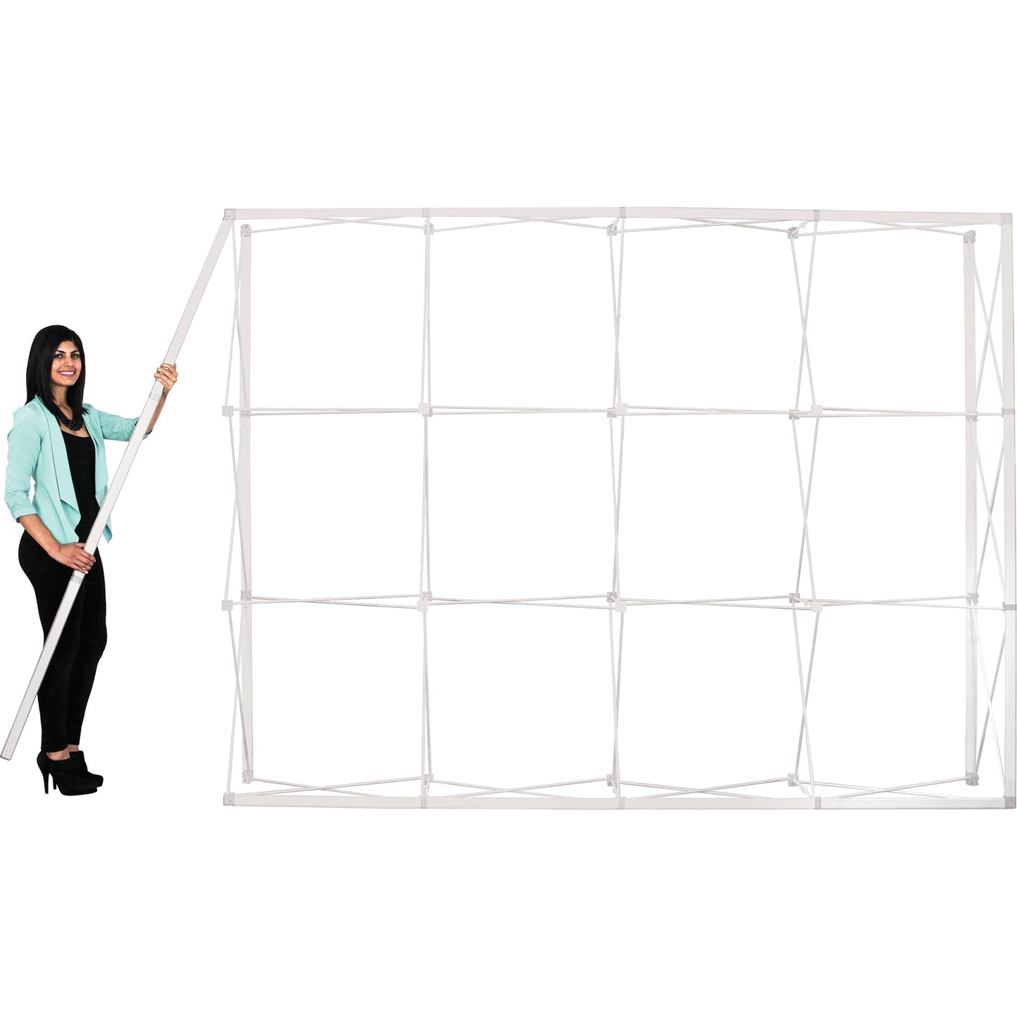 Embrace™ Tension Fabric Display · 5′ wide × 10′ tall