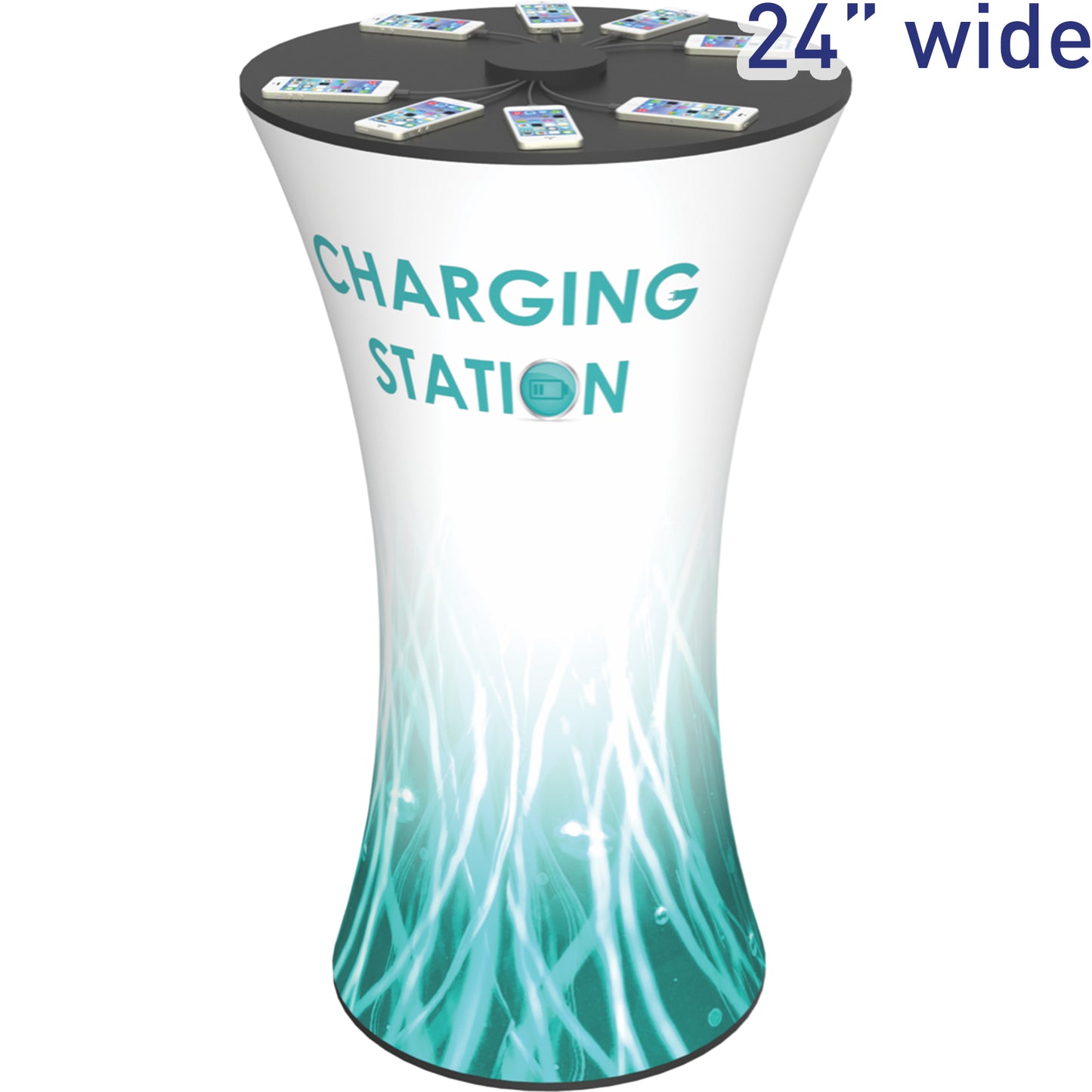 Angled view of Formulate™ Charging Counter (phones not included).