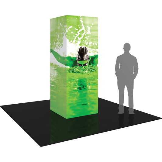 Formulate® 4-Sided Tower Display · 3′ wide × 8′ tall (BACKLIT)