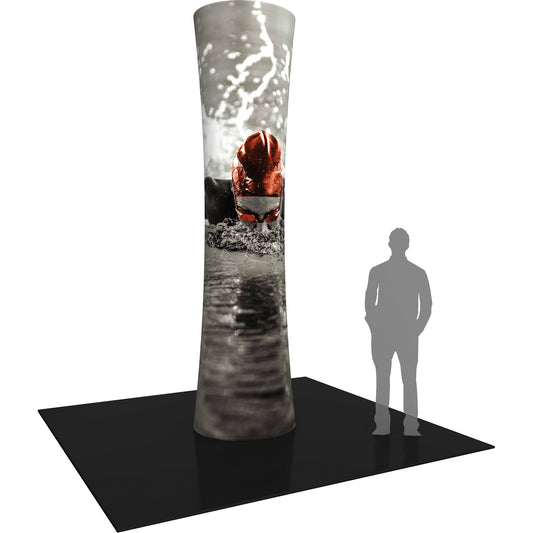 Formulate® Cylinder Tower Display · 3′ wide × 12′ tall