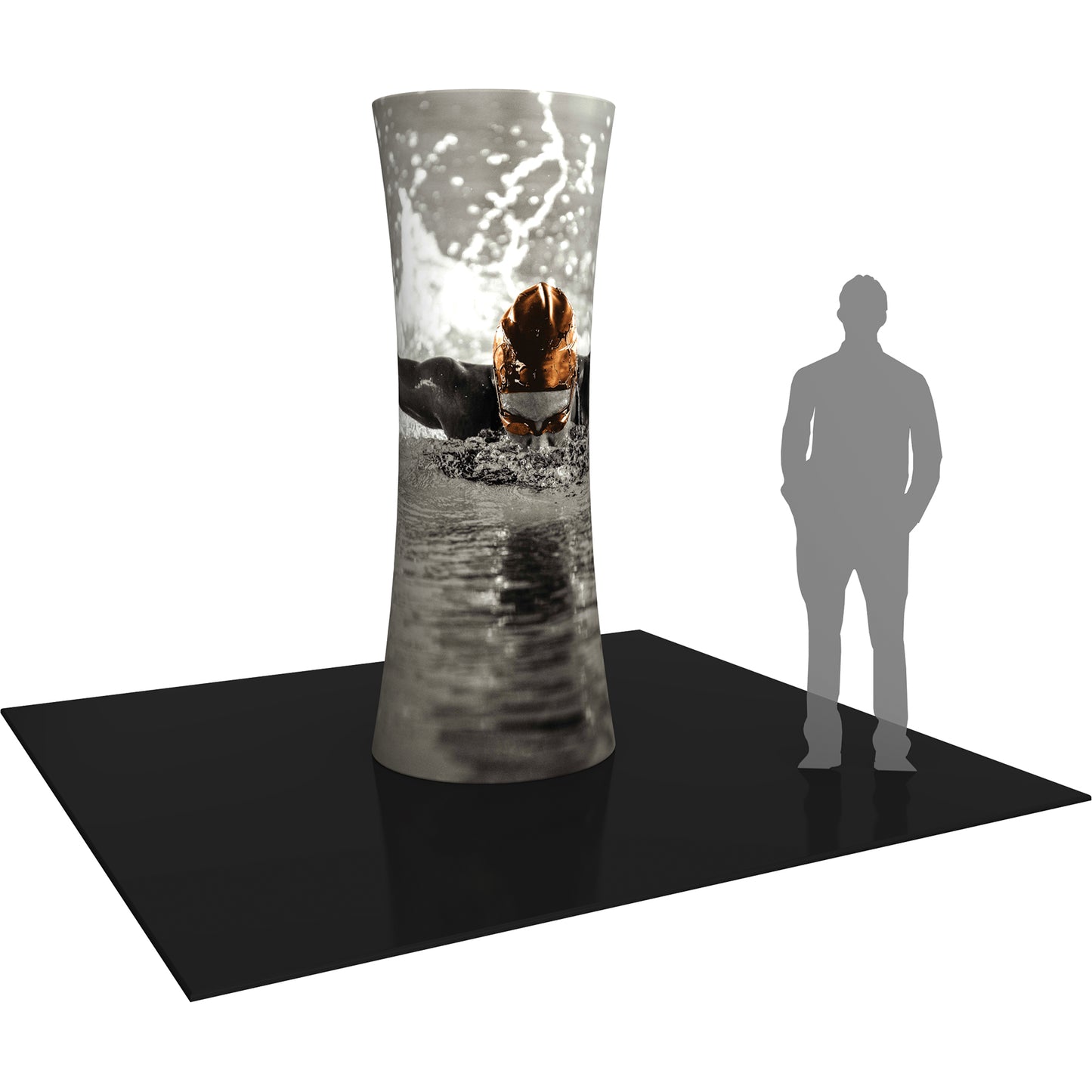 Formulate® Cylinder Tower Display · 3′ wide × 8′ tall