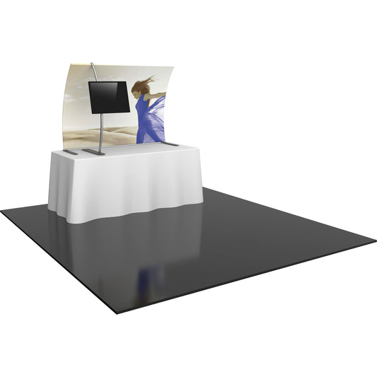 Formulate® Master Tension Fabric Tabletop Display & Monitor Mount · 5′ wide, Vertically Curved