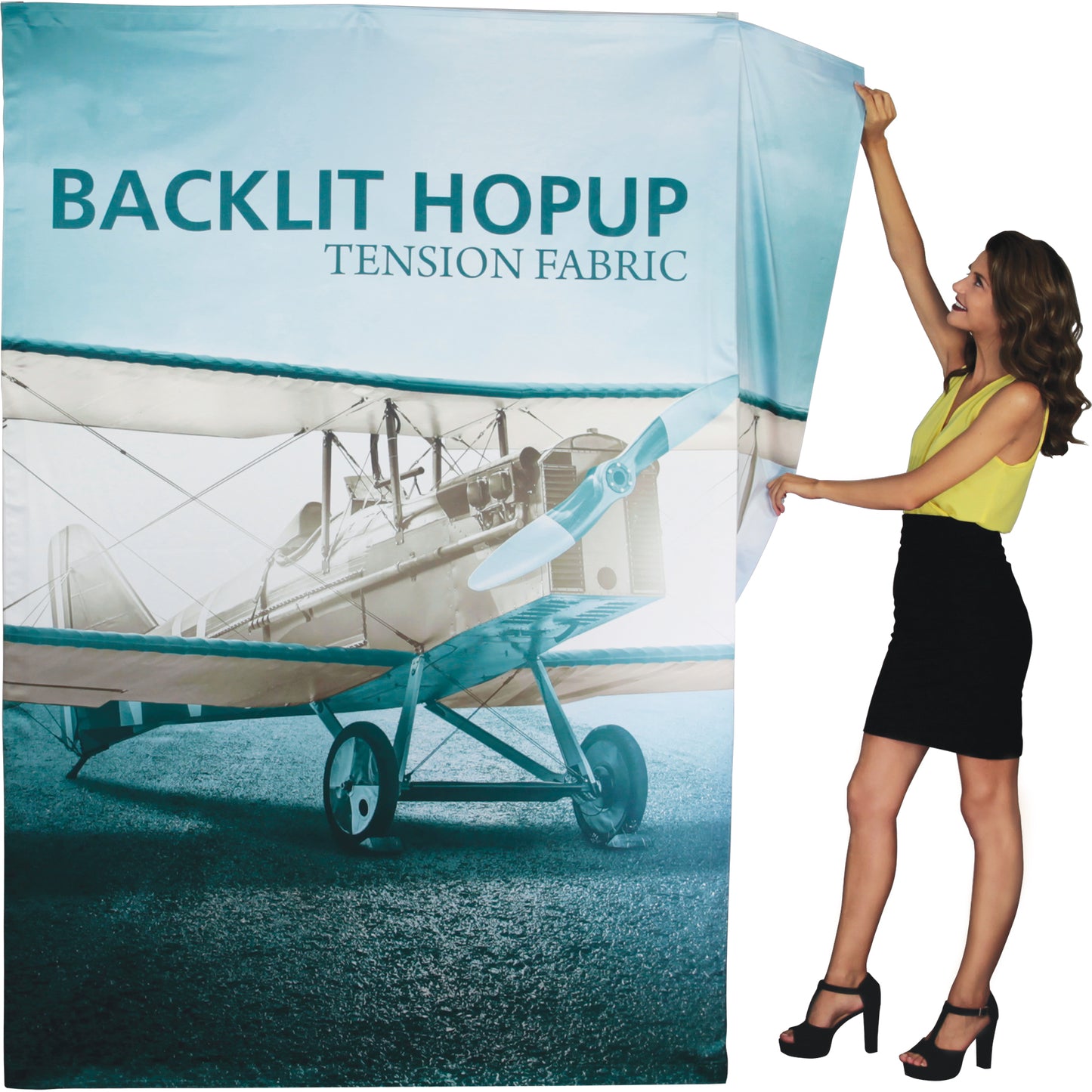 Hopup™ Pop-Up Display, Straight · 7½′w × 7½′h (BACKLIT)