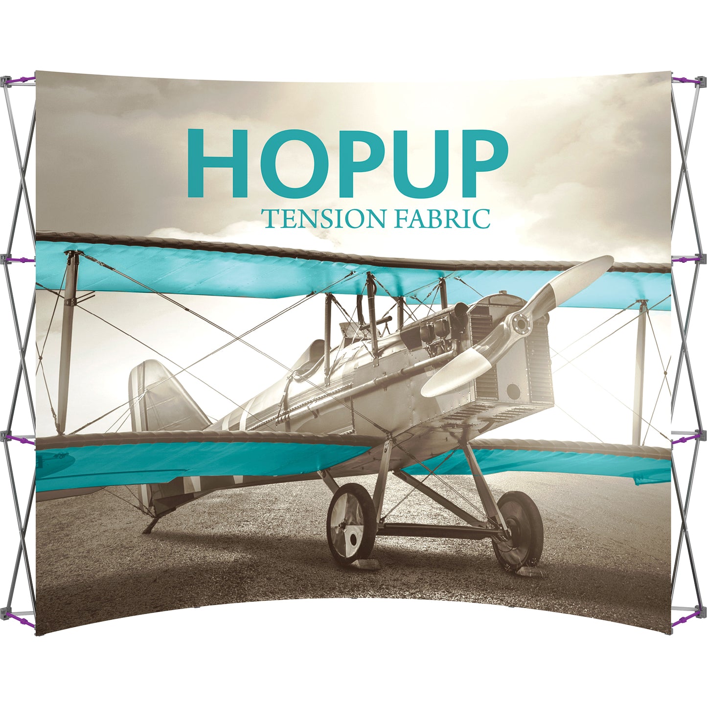 Hopup™ Pop-Up Display, Curved · 10′w × 7½′h