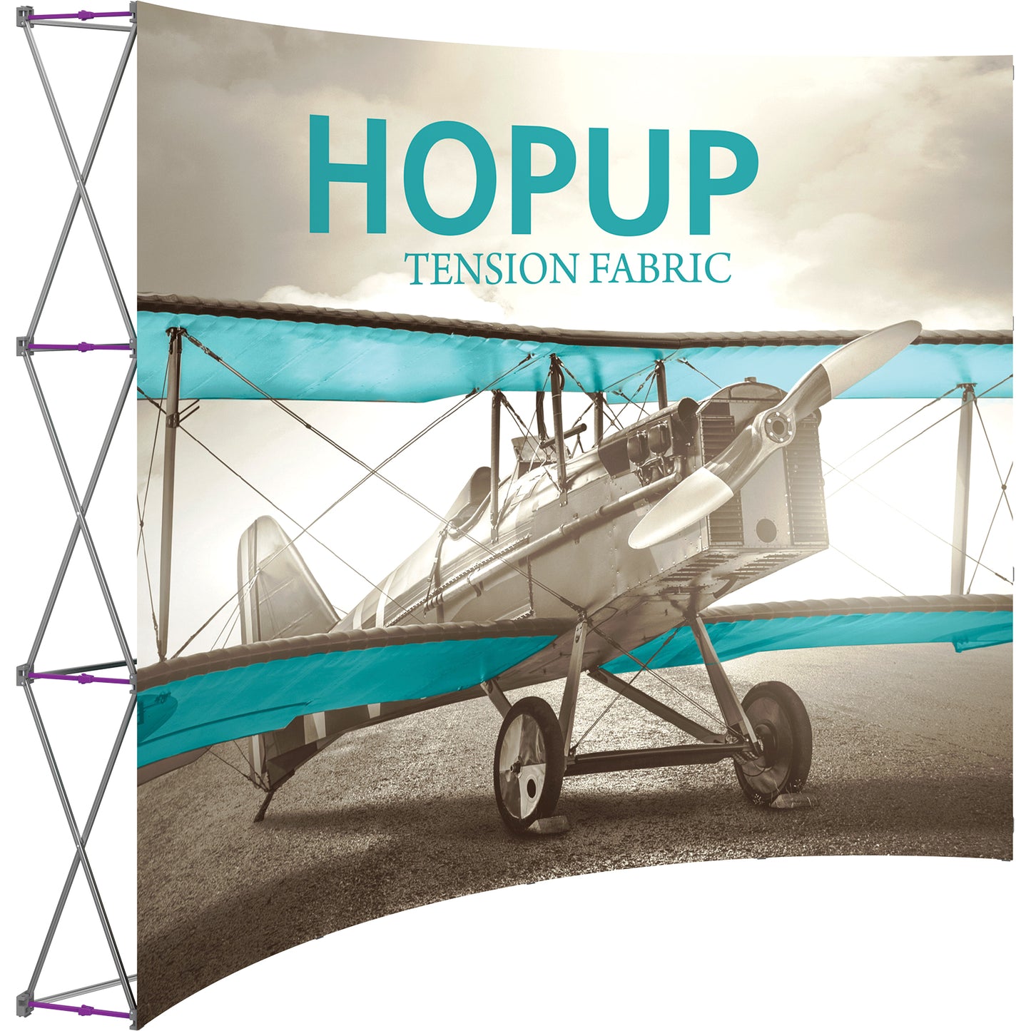 Hopup™ Pop-Up Display, Curved · 10′w × 7½′h