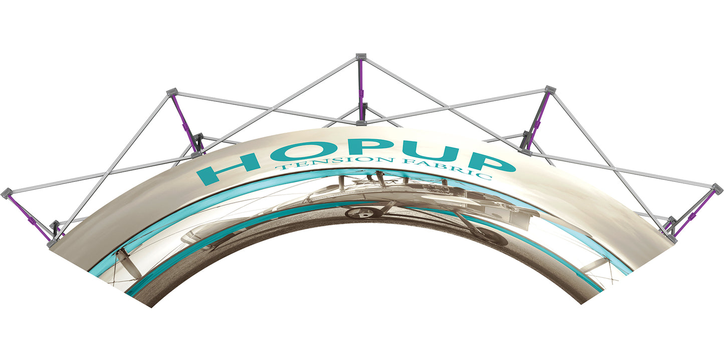 Hopup™ Pop-Up Display, Curved · 10′w × 7½′h