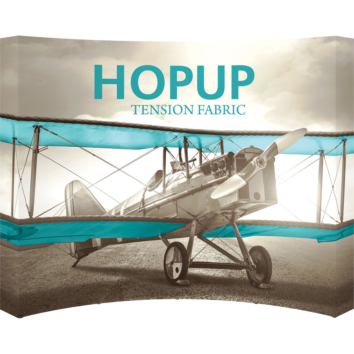 Hopup™ Pop-Up Display, Curved · 10′w × 7½′h