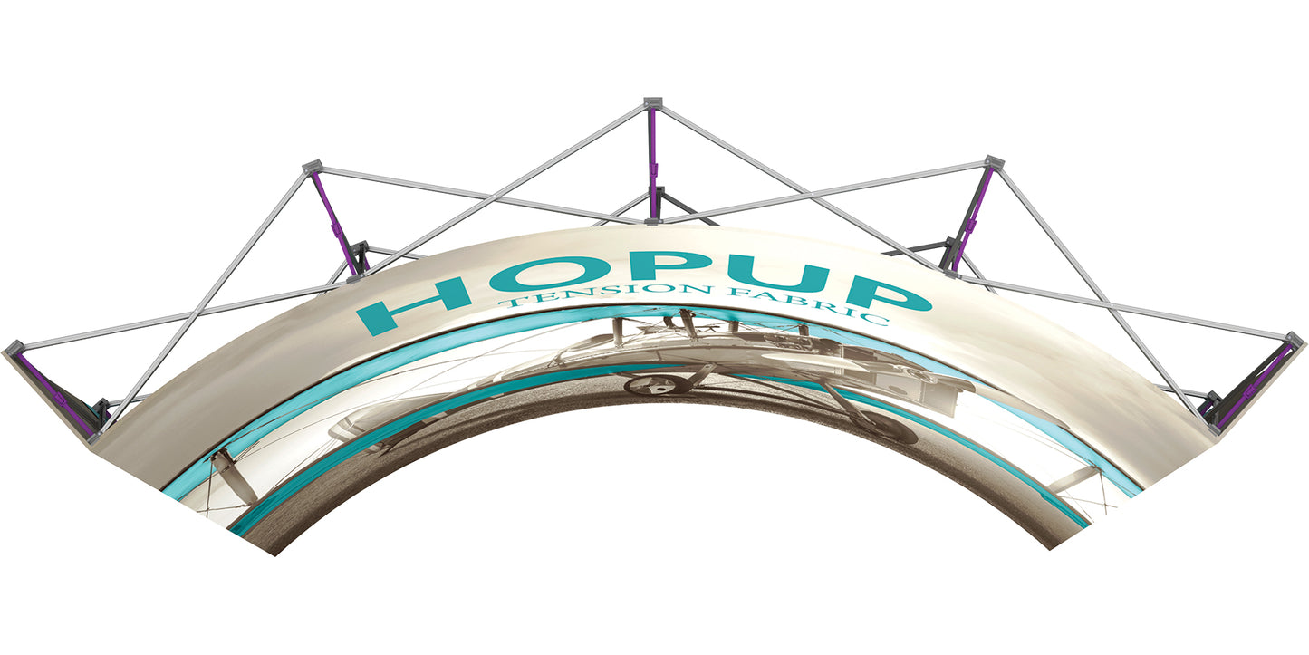 Hopup™ Pop-Up Display, Curved · 10′w × 7½′h