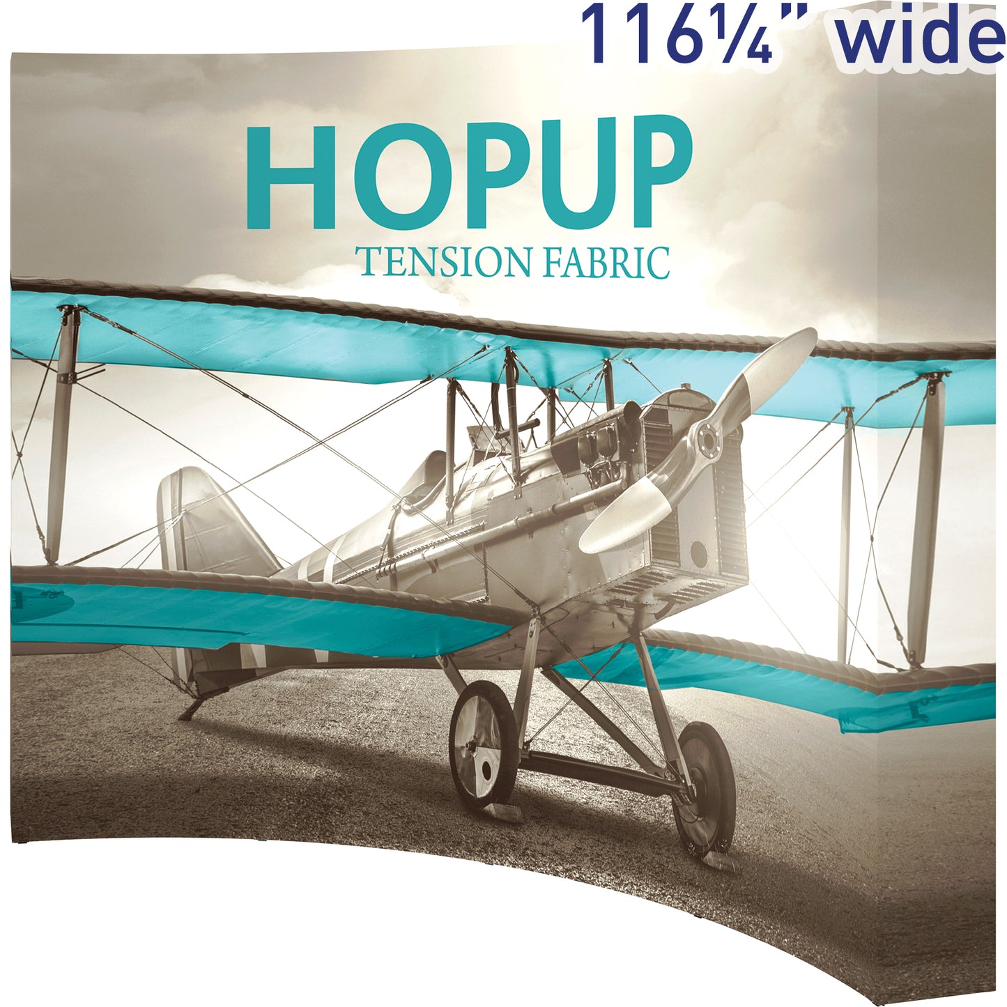 Hopup™ Pop-Up Display, Curved · 10′w × 7½′h