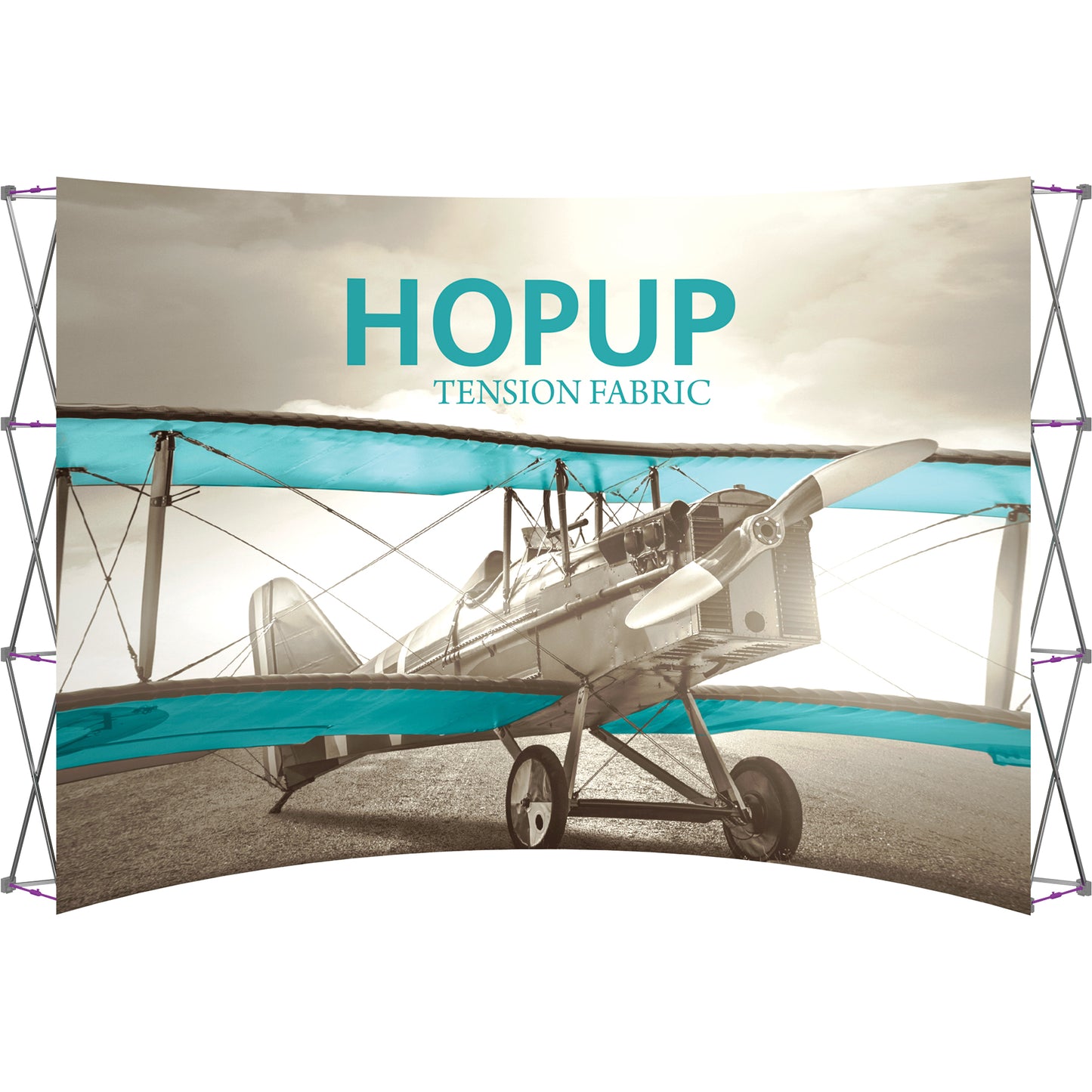 Hopup™ Pop-Up Display, Curved · 11½′w × 7½′h