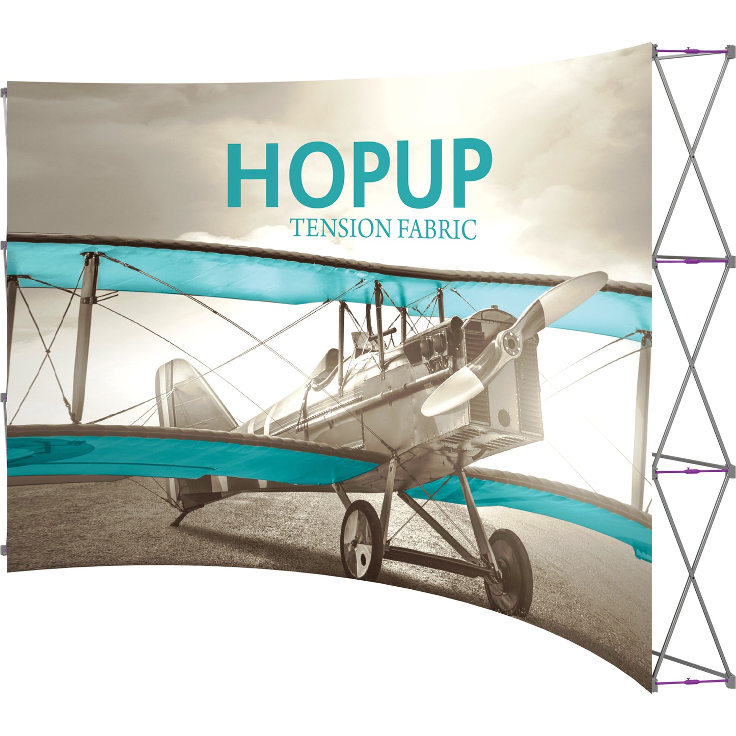 Hopup™ Pop-Up Display, Curved · 11½′w × 7½′h