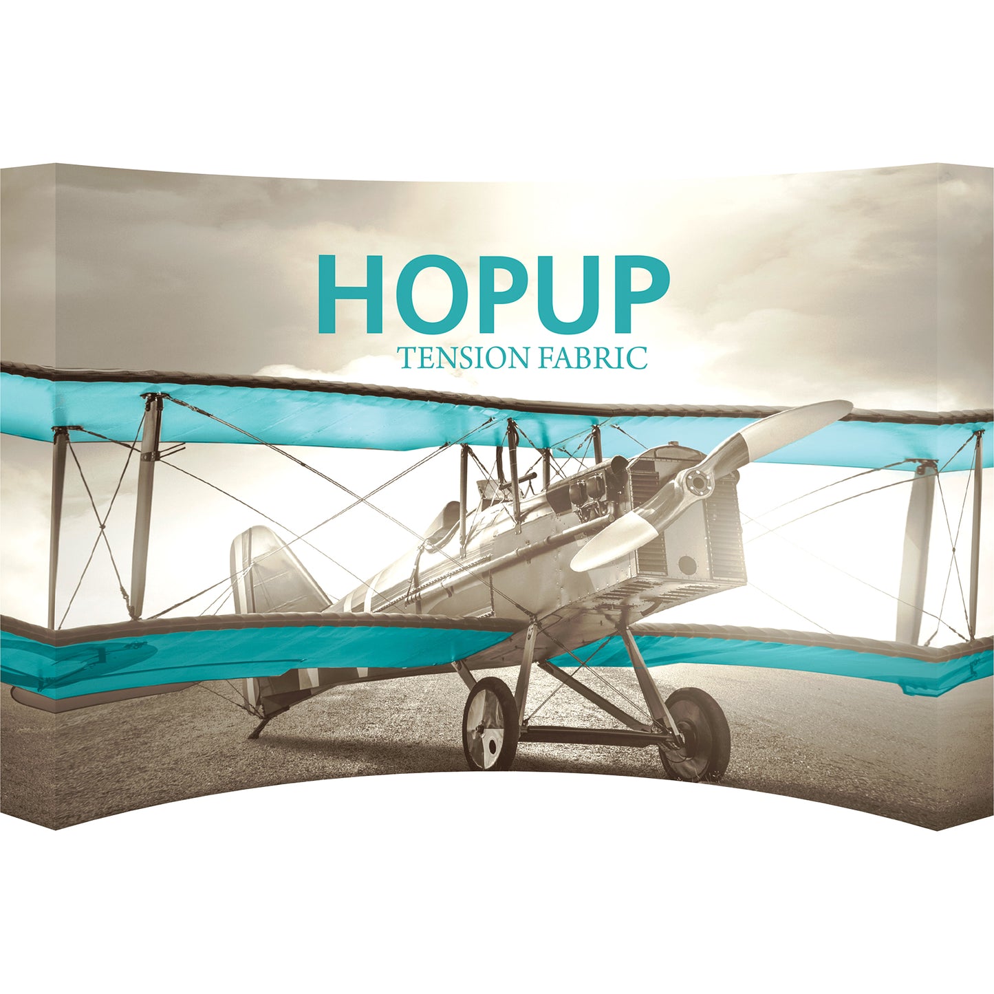 Hopup™ Pop-Up Display, Curved · 11½′w × 7½′h