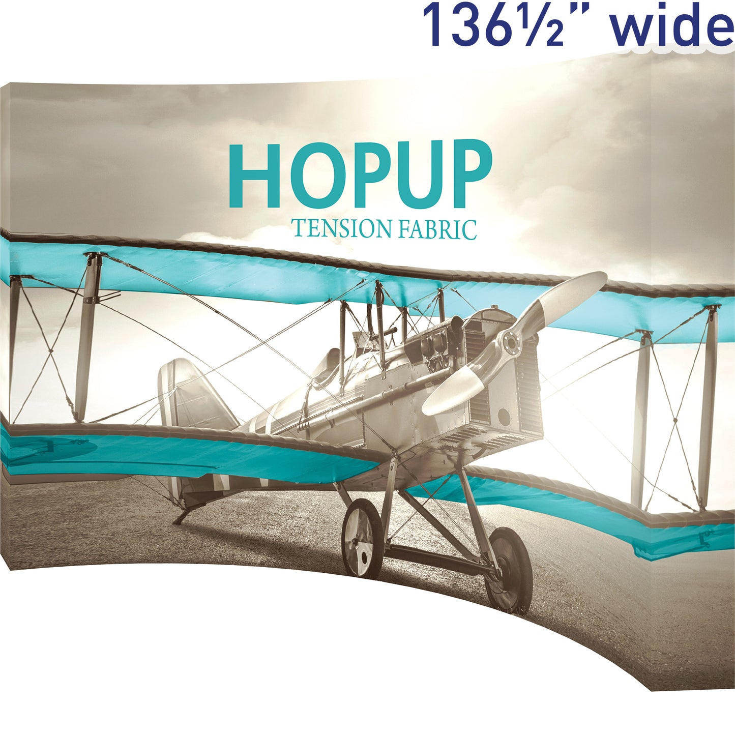 Hopup™ Pop-Up Display, Curved · 11½′w × 7½′h