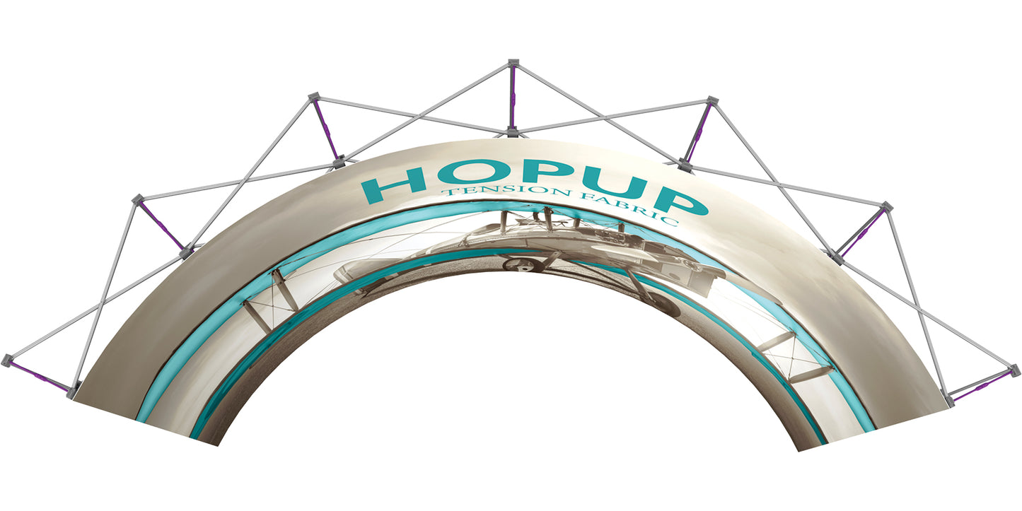 Hopup™ Pop-Up Display, Curved · 13′w × 7½′h