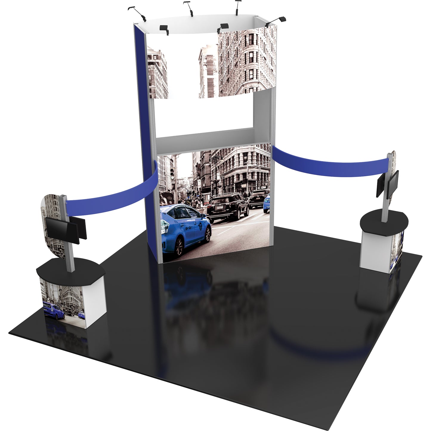 Hybrid Pro™ Island Exhibit, Display Kit 17 · 20′ × 20′