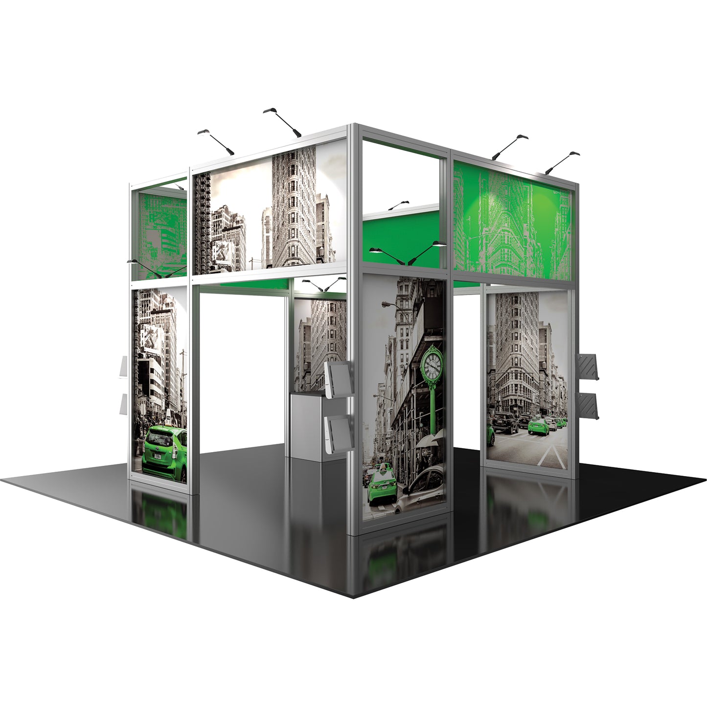 Hybrid Pro™ Island Exhibit, Display Kit 18 · 20′ × 20′