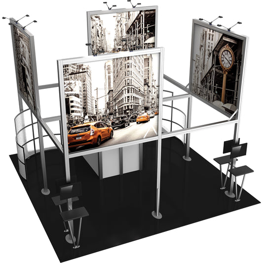 Hybrid Pro™ Island Exhibit, Display Kit 19 · 20′ × 20′