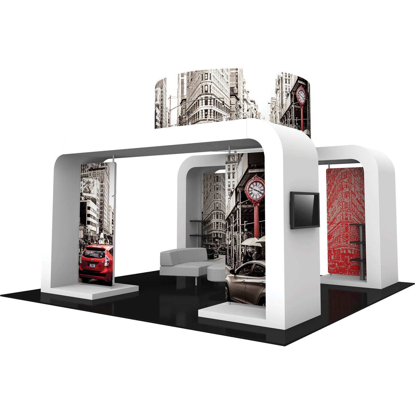 Hybrid Pro™ Island Exhibit, Display Kit 20 · 20′ × 20′