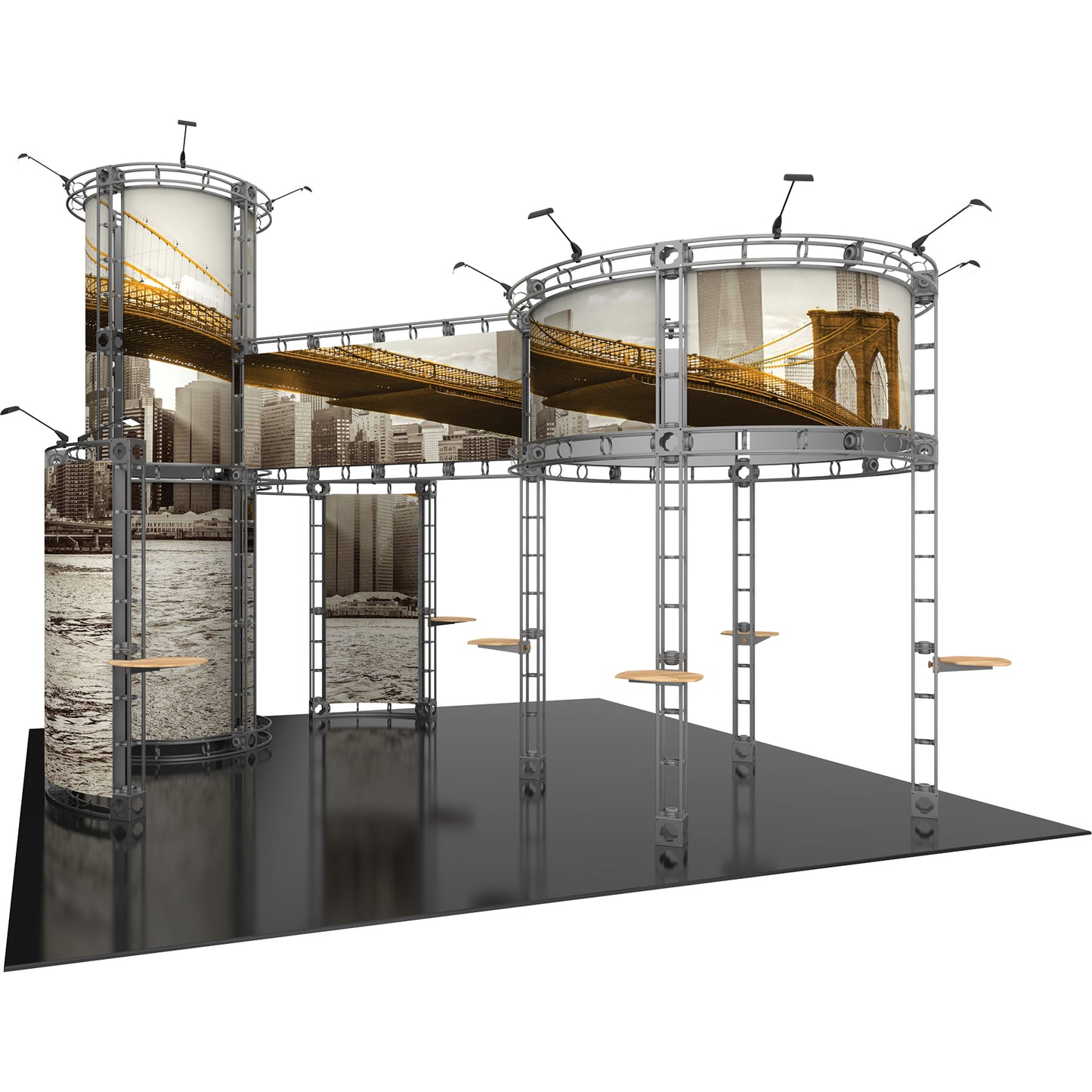 Orbital Express™ Truss Exhibit, Corvus · 20′ × 20′ Island Booth