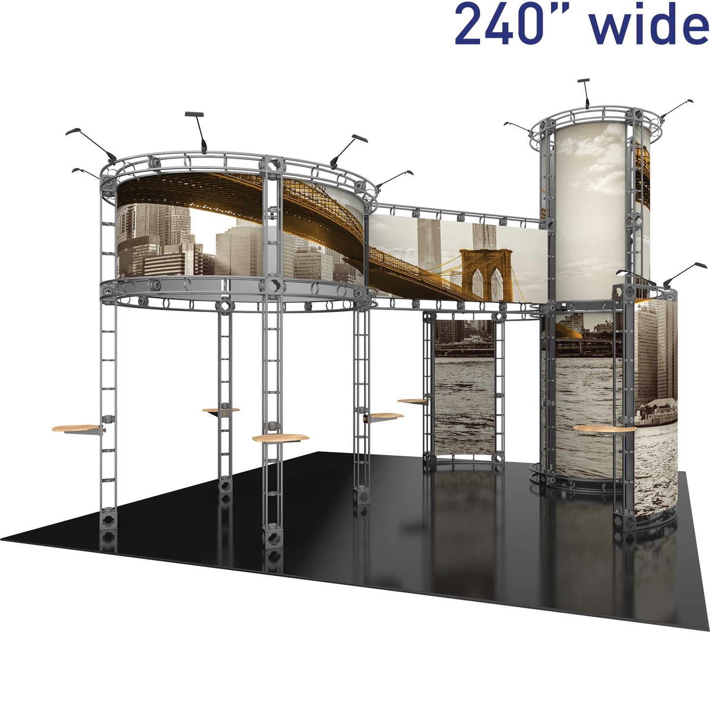 Orbital Express™ Truss Exhibit, Corvus · 20′ × 20′ Island Booth