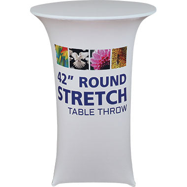 Custom Printed Round Tablecloth with Logo Graphic · 30″ × 42″ (Bar Height)