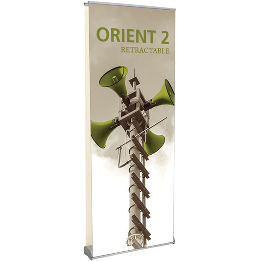 Orient™ 800 Double-Sided Retractable Banner Stand · 31½″ wide