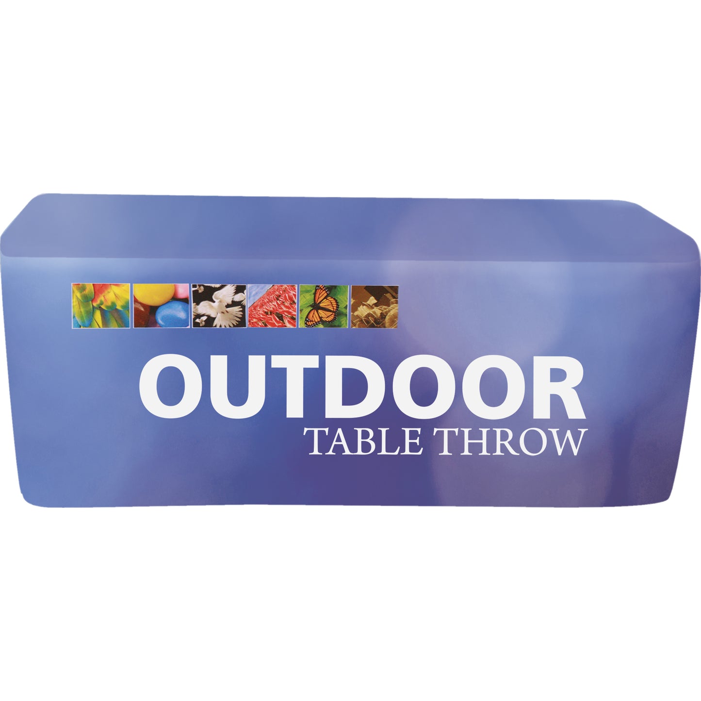 Outdoor Event Table Cover w/ Custom Printed Logo Graphics