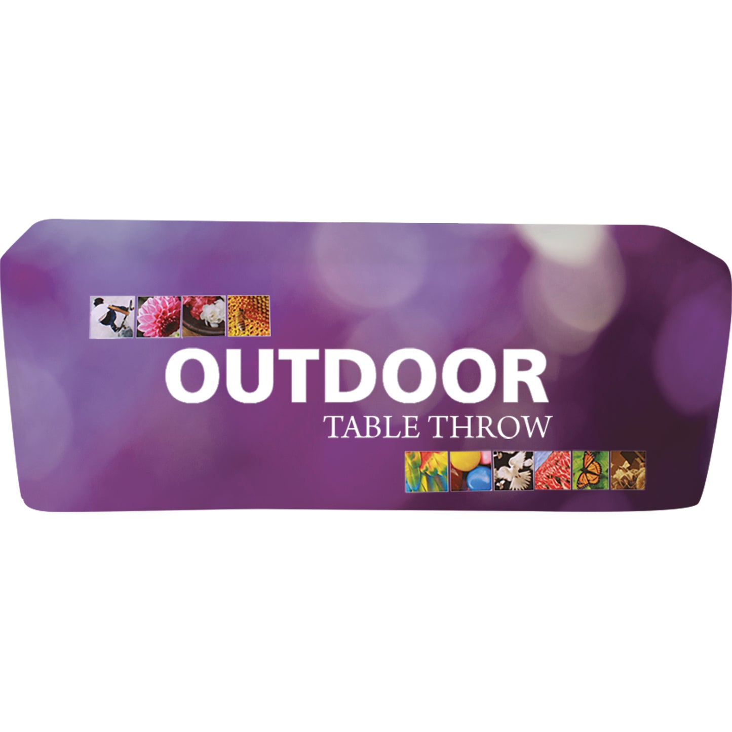 Outdoor Event Table Cover w/ Custom Printed Logo Graphics