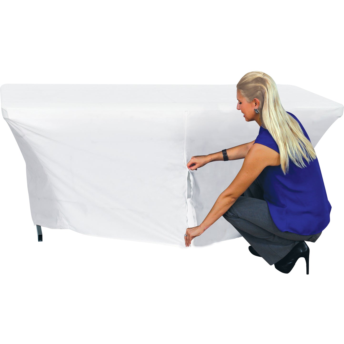 Custom Print Stretch Table Cover with Logo & Graphics · Wrinkle-Free