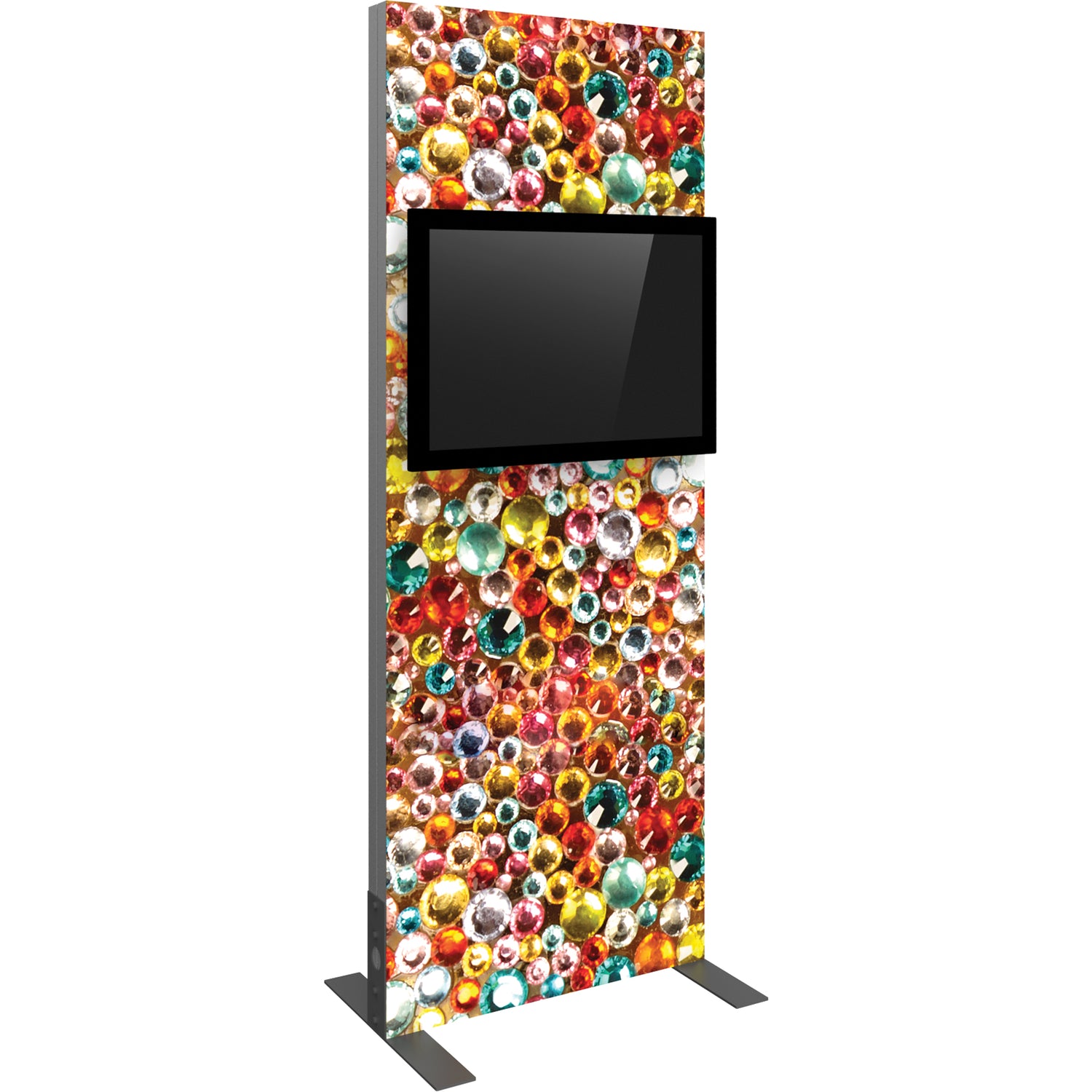 Angled view of Vector Frame™ Monitor Kiosk 01 (monitor not included).