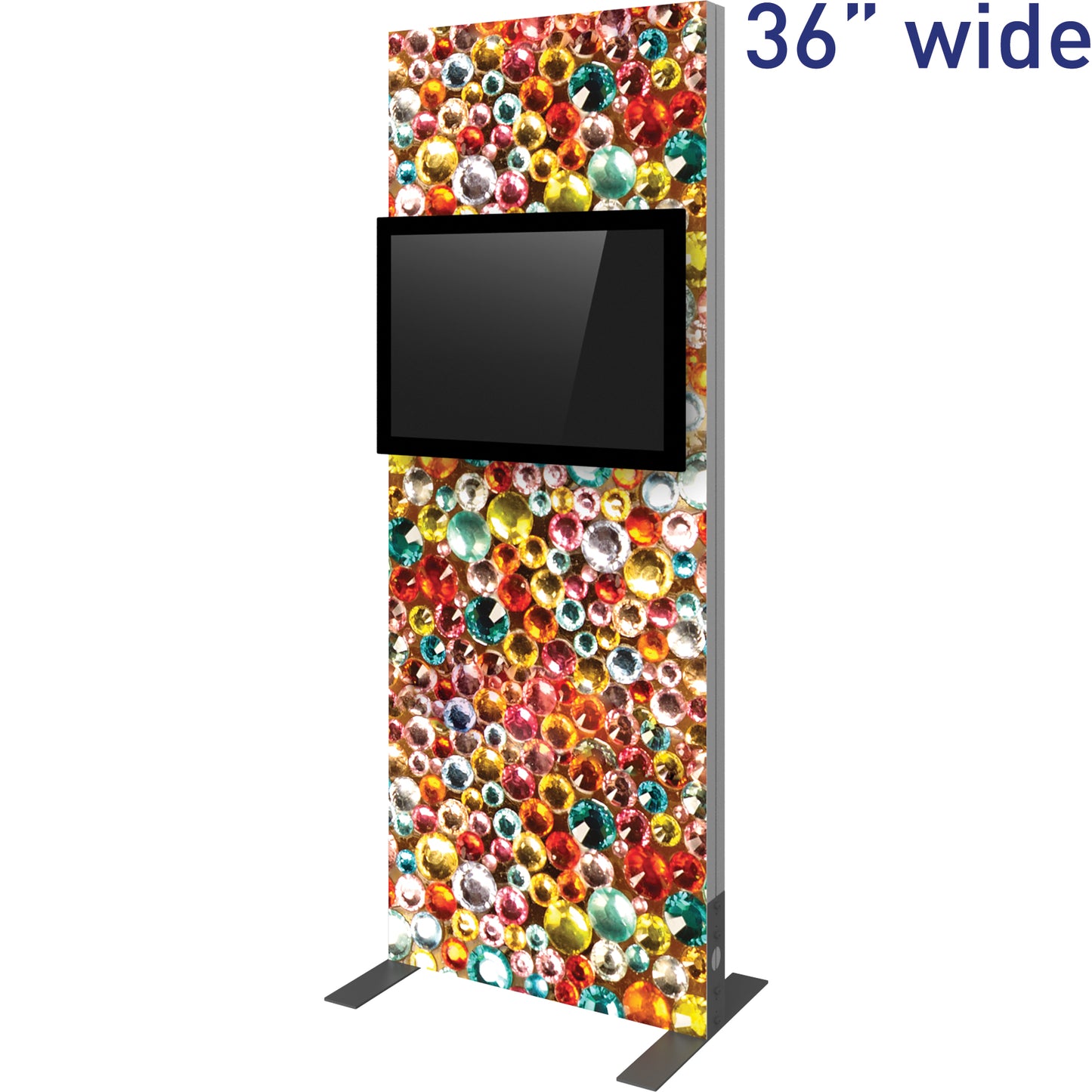 Angled view of Vector Frame™ Monitor Kiosk 01 (monitor not included).