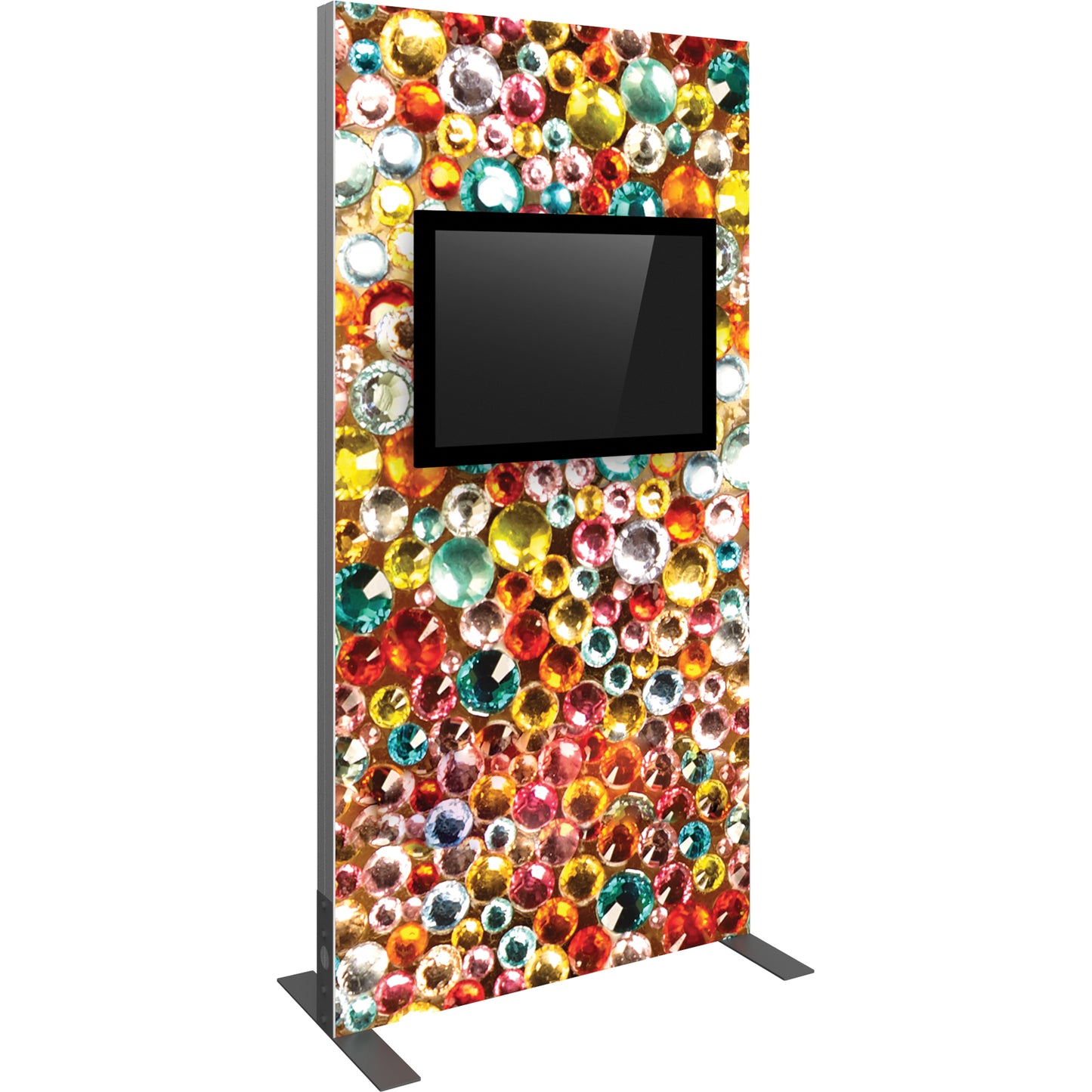 Angled view of Vector Frame™ Monitor Kiosk 02 (monitor not included).